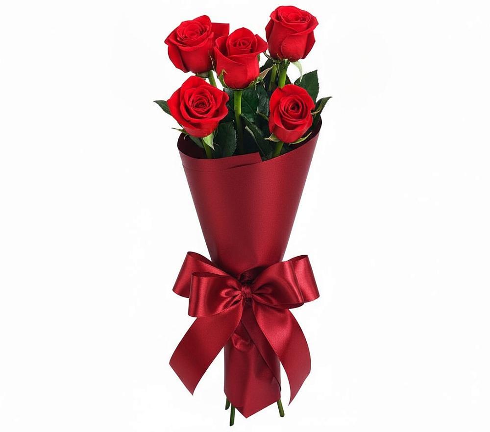 Букет 5 Красных роз Эдлесс Лав в Раздольном Ставропольского края