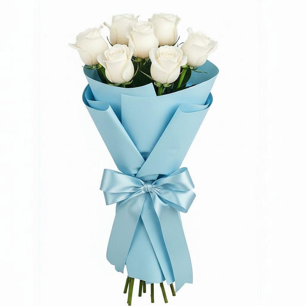 Букет 7 белых роз Проуд в Раздольном Ставропольского края
