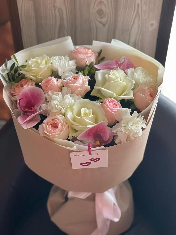 Букет цветов из: Орхидеи, Розы и Гвоздики в Раздольном Ставропольского края