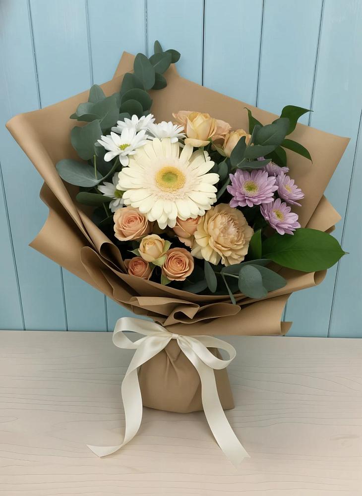 Букет цветов из: Герберы и Хризантемы в Раздольном Ставропольского края