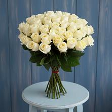 Букет 51 Белая роза Эдлесс Лав в Раздольном Ставропольского края