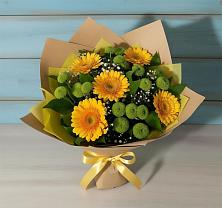 Букет цветов из:  Герберы и Хризантемы в Раздольном Ставропольского края