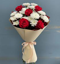 Букет цветов из:  Розы и Хризантемы в Раздольном Ставропольского края