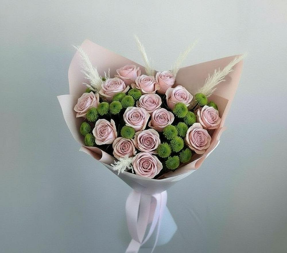 Букет цветов из: Розы и Хризантемы в Раздольном Ставропольского края