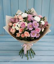 Букет цветов из:  Хризантемы, Розы и Альстромерии в Раздольном Ставропольского края