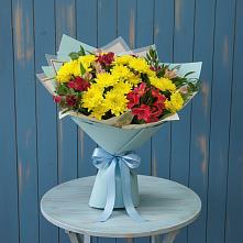 Букет цветов из:  Альстромерии и Хризантемы в Раздольном Ставропольского края