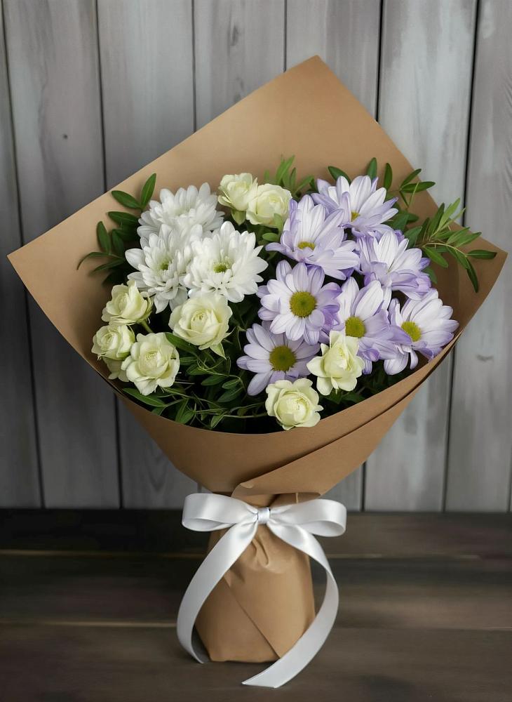Букет цветов из: Хризантемы и Розы в Раздольном Ставропольского края